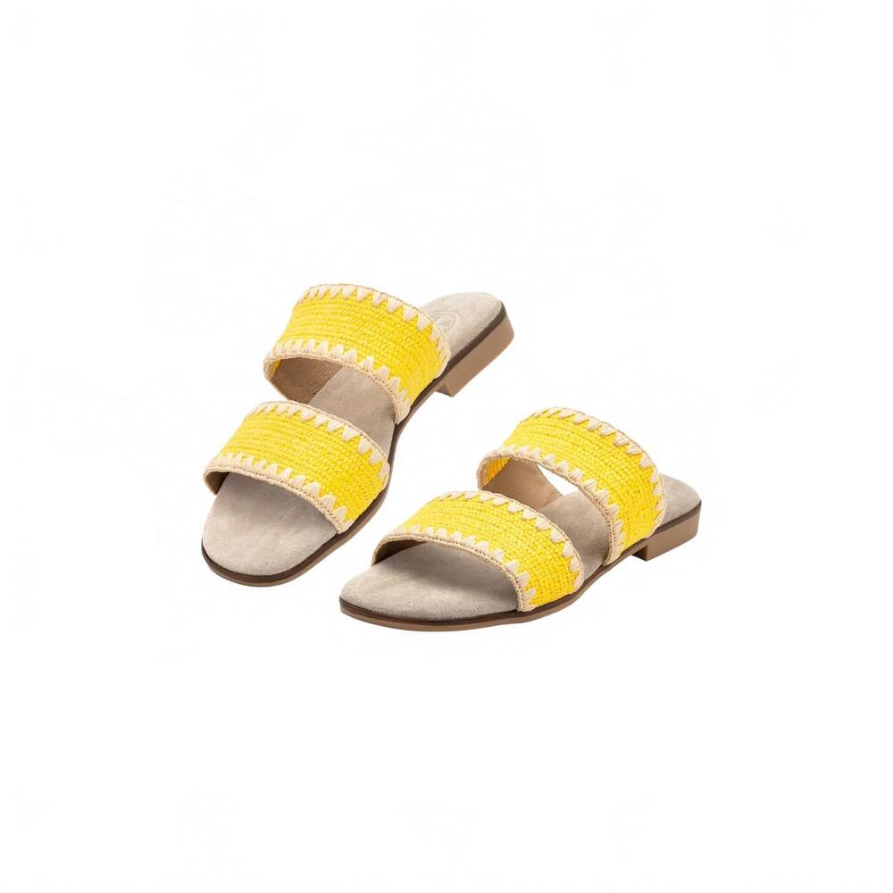 NEW CHARLESTON SHOE CO. women's majorca sandal in yellow jute